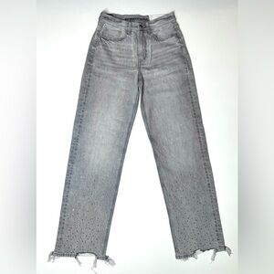 American Eagle Women’s Super High Rise Baggy Straight Jeans Size- 2 Regular